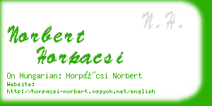 norbert horpacsi business card